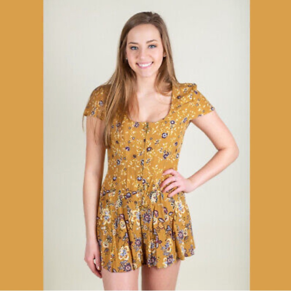 Zip Up Floral Romper